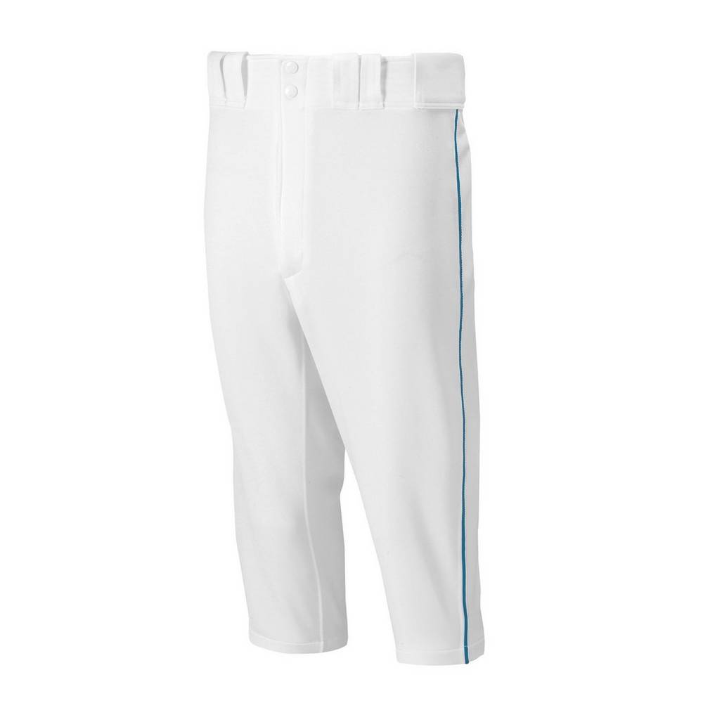 Calças Mizuno Baseball Premier Short Piped - Homem - Branco/Azul Marinho - DYFOE1369